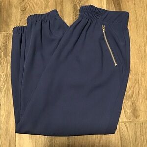 NWOT! Attitudes by Renee Blue Joggers with Zipper Detail